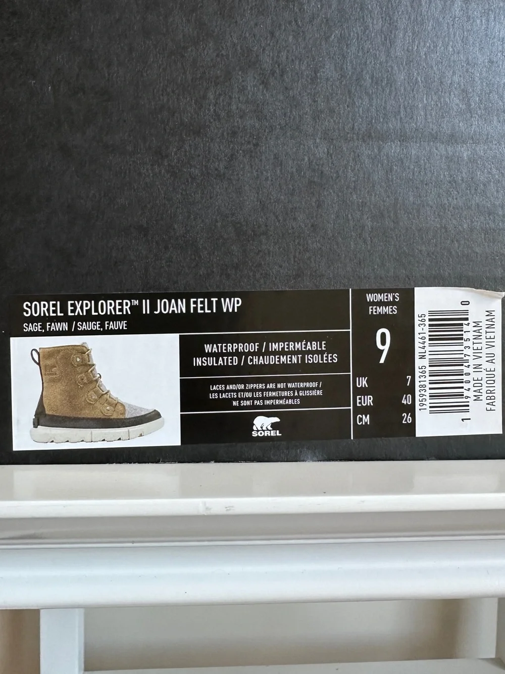 Sorel Explorer II Joan Winter Boots Felt Waterproof Insulated Size 9 New in Box